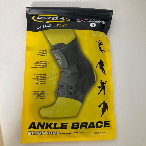 Ultra Ankle Ankle Brace 360 Compress and Protect Moderate Support Black S M 7.5 - Picture 1 of 8